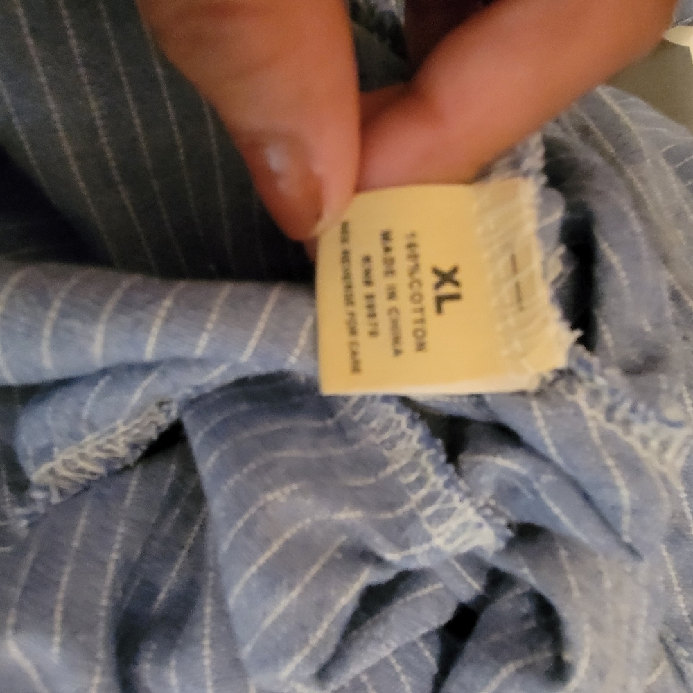 Love Notes Collared Stripes Button Down Peplum To… - image 4